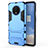 OnePlus 7T用ハイブリットバンパーケース スタンド プラスチック 兼シリコーン カバー R01 OnePlus ブルー