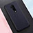 OnePlus 7T Pro 5G用シリコンケース ソフトタッチラバー レザー柄 カバー OnePlus ネイビー