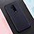 OnePlus 7T Pro用シリコンケース ソフトタッチラバー レザー柄 カバー H01 OnePlus ネイビー