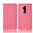OnePlus 7T Pro用手帳型 布 スタンド H01 OnePlus ピンク