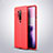 OnePlus 8 Pro用シリコンケース ソフトタッチラバー レザー柄 カバー OnePlus レッド