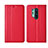 OnePlus 8 Pro用手帳型 レザーケース スタンド カバー T02 OnePlus レッド