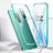 OnePlus 8 Pro用ケース 高級感 手触り良い アルミメタル 製の金属製 360度 フルカバーバンパー 鏡面 カバー T04 OnePlus グリーン