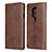 ブラウン OnePlus 8 Pro用手帳型 レザーケース スタンド カバー T09 OnePlus ブラウン