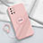 OnePlus 8T 5G用極薄ソフトケース シリコンケース 耐衝撃 全面保護 アンド指輪 マグネット式 バンパー OnePlus ピンク
