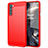 OnePlus Nord用シリコンケース ソフトタッチラバー ライン カバー OnePlus レッド