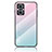OnePlus Nord N20 5G用ハイブリットバンパーケース プラスチック 鏡面 虹 グラデーション 勾配色 カバー LS1 OnePlus シアン