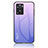 OnePlus Nord N20 SE用ハイブリットバンパーケース プラスチック 鏡面 虹 グラデーション 勾配色 カバー LS1 OnePlus ラベンダー
