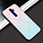 Oppo A11X用ハイブリットバンパーケース プラスチック 鏡面 虹 グラデーション 勾配色 カバー Oppo ピンク