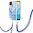 Oppo A15用シリコンケース ソフトタッチラバー バタフライ パターン カバー 携帯ストラップ YB7 Oppo 