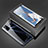 Oppo A52用ケース 高級感 手触り良い アルミメタル 製の金属製 360度 フルカバーバンパー 鏡面 カバー T02 Oppo ブラック