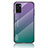 Oppo A55S 5G用ハイブリットバンパーケース プラスチック 鏡面 虹 グラデーション 勾配色 カバー LS1 Oppo マルチカラー