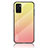 Oppo A55S 5G用ハイブリットバンパーケース プラスチック 鏡面 虹 グラデーション 勾配色 カバー LS1 Oppo イエロー