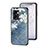 Oppo A56S 5G用ハイブリットバンパーケース プラスチック 鏡面 花 カバー Oppo ネイビー