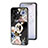 Oppo A56S 5G用ハイブリットバンパーケース プラスチック 鏡面 花 カバー S01 Oppo ブラック