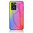 Oppo A57 4G用ハイブリットバンパーケース プラスチック 鏡面 虹 グラデーション 勾配色 カバー LS2 Oppo ピンク