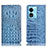 Oppo A58 5G用手帳型 レザーケース スタンド カバー H01P Oppo ブルー