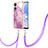Oppo A58 5G用シリコンケース ソフトタッチラバー バタフライ パターン カバー 携帯ストラップ YB5 Oppo 