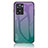 Oppo A77 4G用ハイブリットバンパーケース プラスチック 鏡面 虹 グラデーション 勾配色 カバー LS1 Oppo マルチカラー