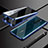 Oppo A9 (2020)用ケース 高級感 手触り良い アルミメタル 製の金属製 360度 フルカバーバンパー 鏡面 カバー M02 Oppo ネイビー