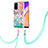 Oppo A94 5G用シリコンケース ソフトタッチラバー バタフライ パターン カバー 携帯ストラップ Y03B Oppo カラフル