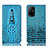 Oppo A94 5G用手帳型 レザーケース スタンド カバー H03P Oppo ブルー