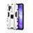 Oppo A94 5G用ハイブリットバンパーケース スタンド プラスチック 兼シリコーン カバー マグネット式 Oppo ホワイト