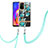 Oppo A94 5G用シリコンケース ソフトタッチラバー バタフライ パターン カバー 携帯ストラップ Y06B Oppo 