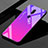 Oppo A9X用ハイブリットバンパーケース プラスチック 鏡面 虹 グラデーション 勾配色 カバー Oppo パープル