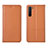 Oppo F15用手帳型 レザーケース スタンド カバー L04 Oppo オレンジ