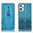 Oppo K10X 5G用手帳型 レザーケース スタンド カバー H03P Oppo ブルー