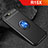 Oppo R15X用極薄ソフトケース シリコンケース 耐衝撃 全面保護 アンド指輪 マグネット式 バンパー A02 Oppo ネイビー・ブラック