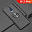 Oppo R17 Pro用極薄ソフトケース シリコンケース 耐衝撃 全面保護 アンド指輪 マグネット式 バンパー A01 Oppo ブラック