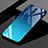 Oppo Realme X用ハイブリットバンパーケース プラスチック 鏡面 虹 グラデーション 勾配色 カバー Oppo ネイビー