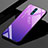 Oppo Realme X用ハイブリットバンパーケース プラスチック 鏡面 虹 グラデーション 勾配色 カバー Oppo パープル
