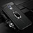 Oppo Realme X用シリコンケース ソフトタッチラバー レザー柄 アンド指輪 マグネット式 Oppo ブラック