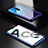 Oppo Reno Ace用ケース 高級感 手触り良い アルミメタル 製の金属製 360度 フルカバーバンパー 鏡面 カバー M04 Oppo ネイビー