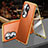 Oppo Reno11 Pro 5G用360度 フルカバー ケース 高級感 手触り良い アルミメタル 製の金属製 と レザー P01 Oppo オレンジ