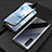 Oppo Reno3 Pro用ケース 高級感 手触り良い アルミメタル 製の金属製 360度 フルカバーバンパー 鏡面 カバー T03 Oppo ブラック