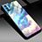 Oppo Reno4 5G用ハイブリットバンパーケース プラスチック 鏡面 虹 グラデーション 勾配色 カバー H01 Oppo カラフル