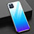 Oppo Reno4 SE 5G用ハイブリットバンパーケース プラスチック 鏡面 虹 グラデーション 勾配色 カバー M01 Oppo ブルー