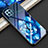 Oppo Reno4 SE 5G用ハイブリットバンパーケース プラスチック 鏡面 花 カバー Oppo ブルー