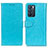 Oppo Reno6 5G用手帳型 レザーケース スタンド カバー A06D Oppo ブルー