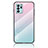 Oppo Reno6 Z 5G用ハイブリットバンパーケース プラスチック 鏡面 虹 グラデーション 勾配色 カバー LS1 Oppo シアン