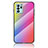 Oppo Reno6 Z 5G用ハイブリットバンパーケース プラスチック 鏡面 虹 グラデーション 勾配色 カバー LS2 Oppo ピンク