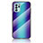 Oppo Reno6 Z 5G用ハイブリットバンパーケース プラスチック 鏡面 虹 グラデーション 勾配色 カバー LS2 Oppo ネイビー