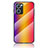 Oppo Reno7 5G用ハイブリットバンパーケース プラスチック 鏡面 虹 グラデーション 勾配色 カバー LS2 Oppo オレンジ