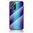 Oppo Reno7 5G用ハイブリットバンパーケース プラスチック 鏡面 虹 グラデーション 勾配色 カバー LS2 Oppo ネイビー