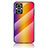 Oppo Reno7 Lite 5G用ハイブリットバンパーケース プラスチック 鏡面 虹 グラデーション 勾配色 カバー LS2 Oppo オレンジ