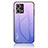 Oppo Reno8 4G用ハイブリットバンパーケース プラスチック 鏡面 虹 グラデーション 勾配色 カバー LS1 Oppo ラベンダー